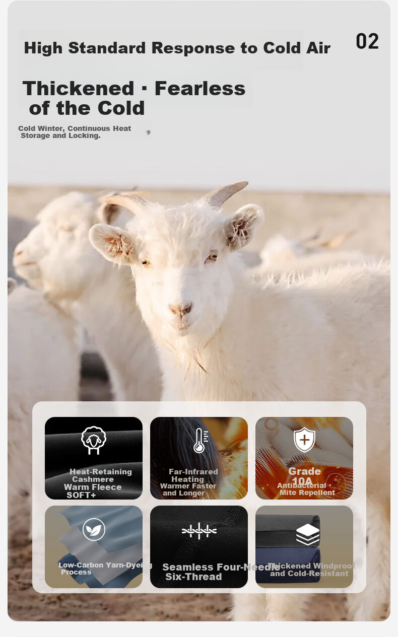 PLAYBOY Men's Thermal Cotton Pants Fleece Lined Thickened Knee Protection Leggings Autumn Winter Black XL 2
