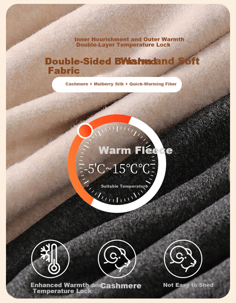 LangSha Men's Thermal Long Johns 2-Pack Wool and Silk Blend, Grade 10 Antibacterial, Anti-Mite, Anti-Static, Fleece-Lined Warm Pants 12