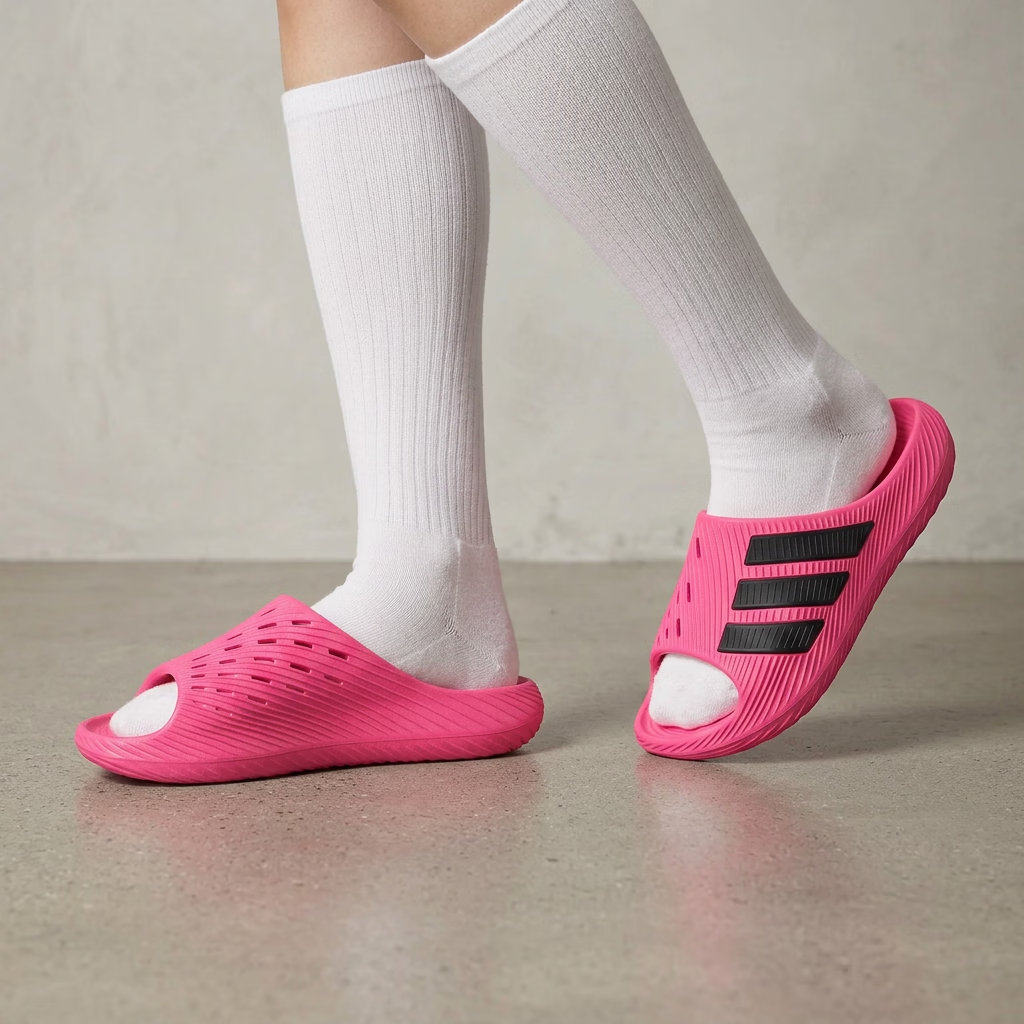 Adidas Men's And Women's Shoes, Sportswear Series PURECHILL SLIDE Slippers KI0053 Bright Pink Size 43