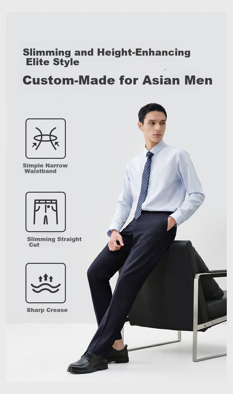 JD Jingzao Men's Spring Summer Casual Trousers Business Suit Pants Straight Loose High-end Black 36 7