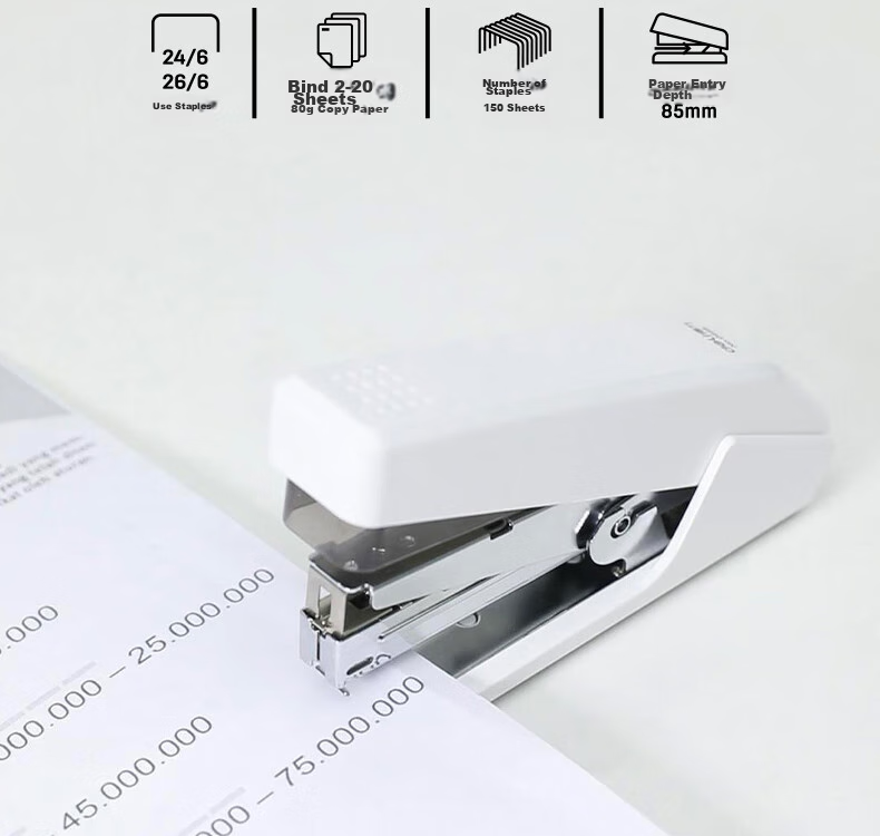 Deli (Deli) Efficient Single-Finger Press Low-Effort Stapler, Compatible with #12 Staples, Holds 150 Staples, Office Supplies, Black 0468 1