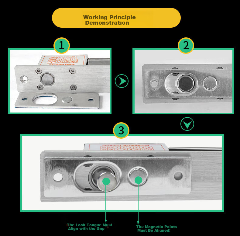 GS GSON Electric Bolt Lock for Access Control Office Double Glass Door Access Control Attendance Machine Access Control Lock Concealed 5-Wire Signal Feedback Electric Bolt Lock Universal Model 5