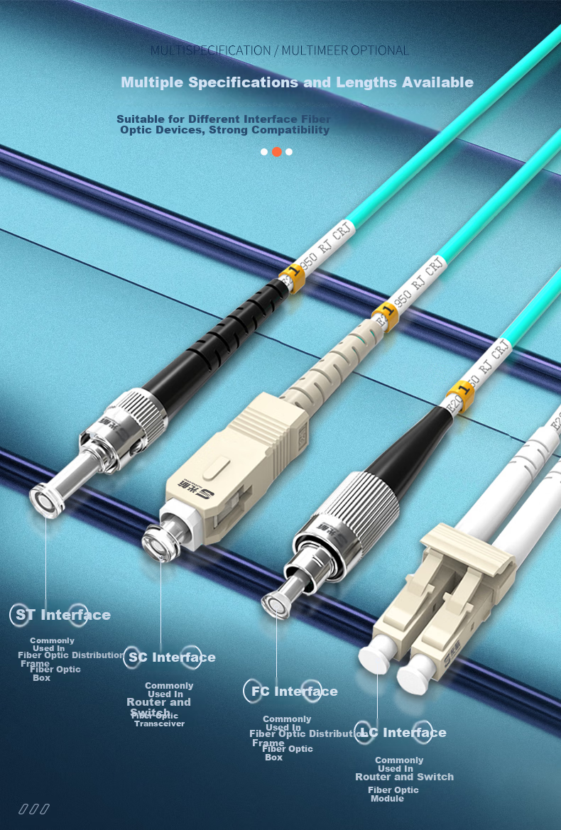 Guanghang Telecom Grade 10G Optical Fiber Patch Cord 2.0 OM3 Multimode Duplex LSZH Low Smoke Halogen-Free Bend-Resistant Data Center Pigtail LC-LC 15m GH-LL15-G 1
