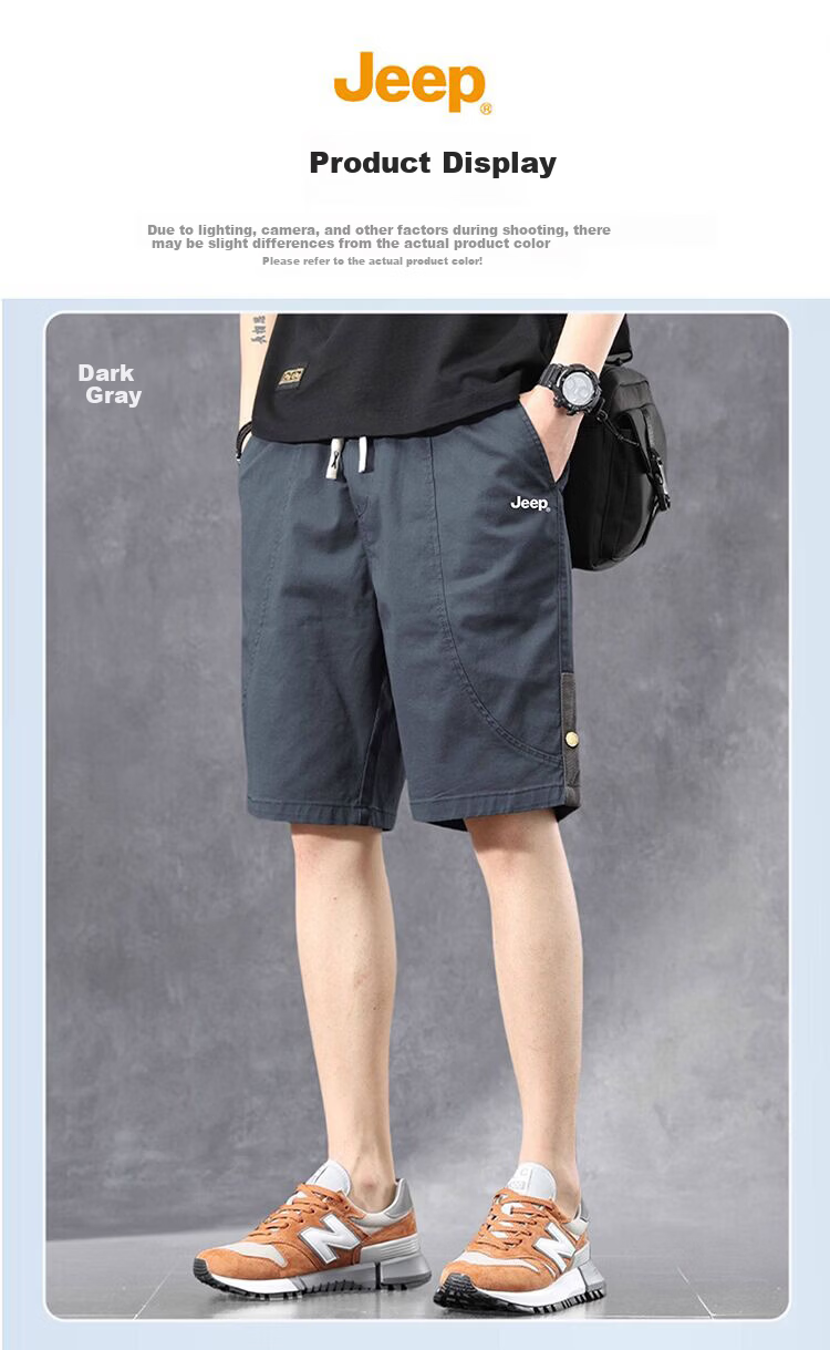 JEEP Men's Summer Loose Fit Black Cargo Shorts 3XL 10