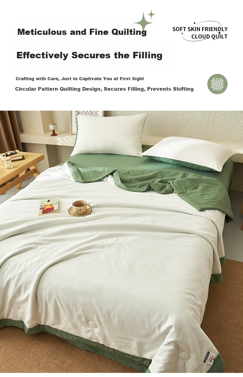 Grace Class A Fabric Machine Washable Summer Quilt, Single Person Summer Air Conditioning Quilt Duvet Cover, Summer Cool Quilt 150*200cm Milkshake Gree 12