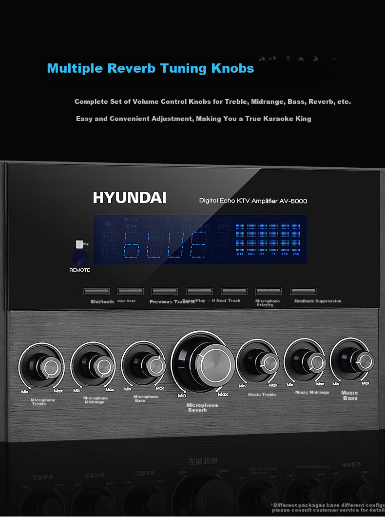 HYUNDAI K960 Home KTV Sound System Full Set Three-Way Home Theater Karaoke Singing Equipment 8
