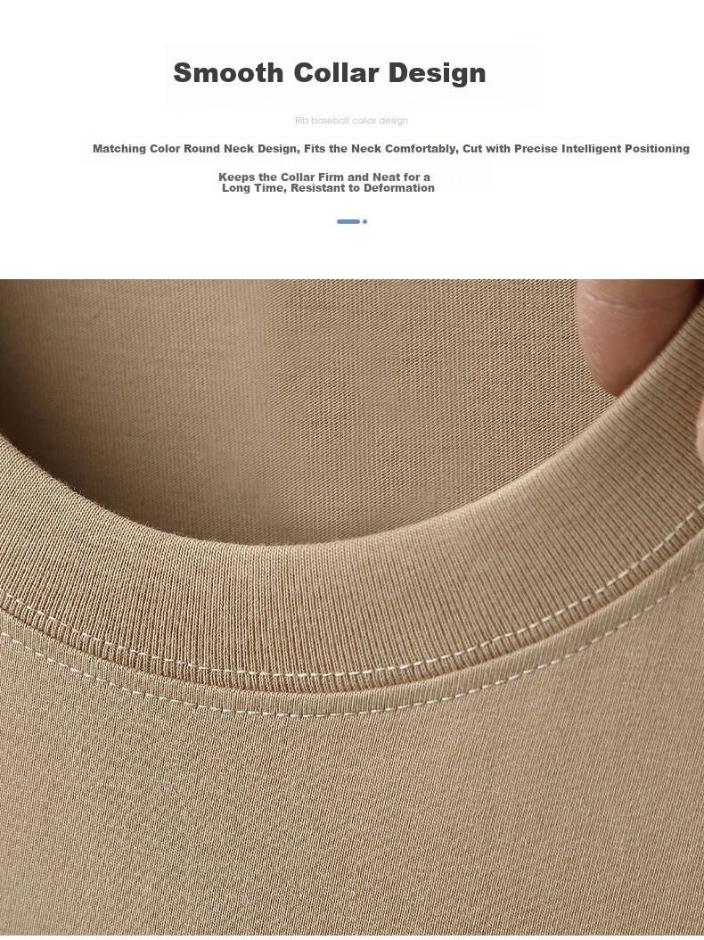 DAISHU 230g Heavyweight Pure Cotton Short Sleeve T-Shirt Men Summer New Solid Color Crew Neck Casual Loose Breathable Top 4