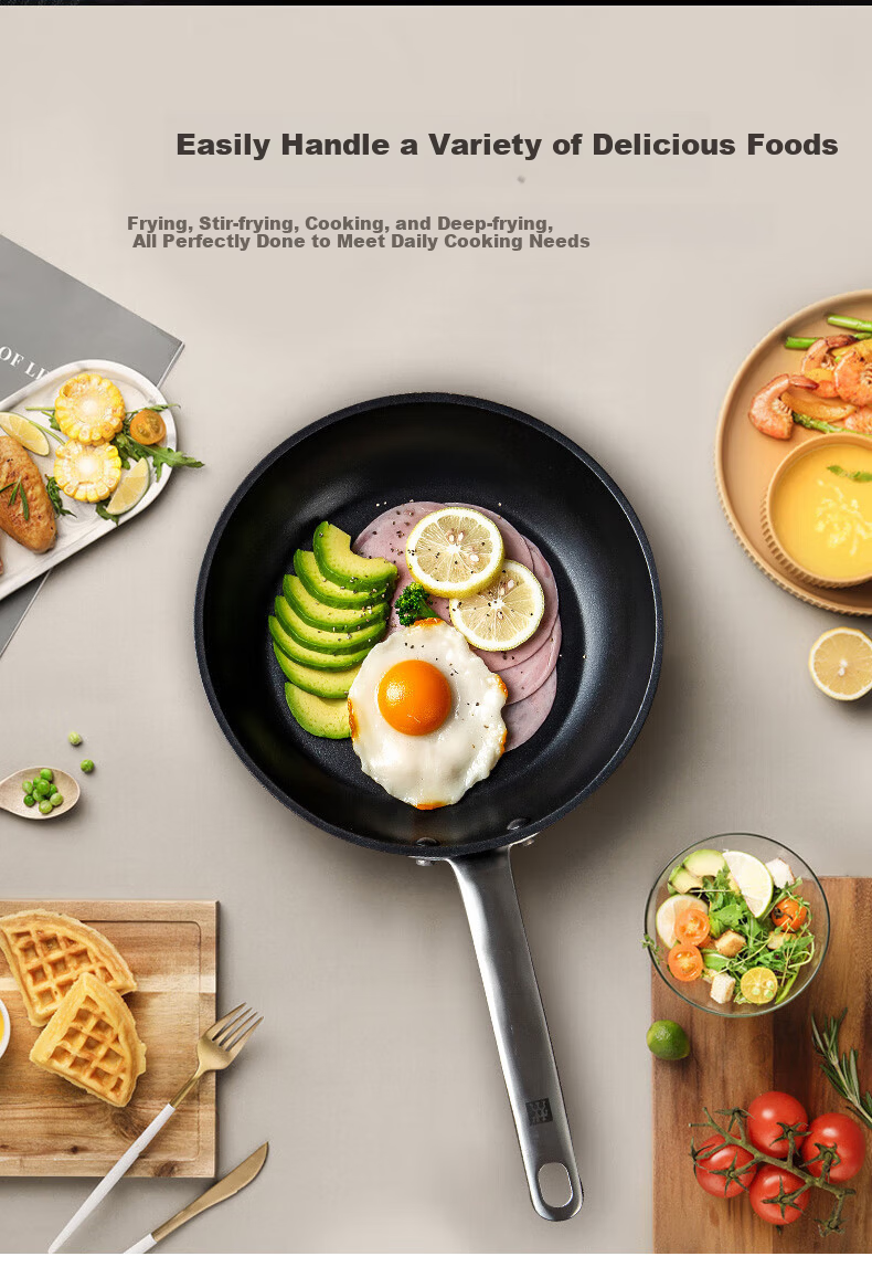 ZWILLING Non-Stick Silicone Spatula with High-Sided 28cm Flat Bottom Frying Pan for Eggs and Steak, Enjoy Non-Stick Frying Pan Compatible with Induction Cooktops 3