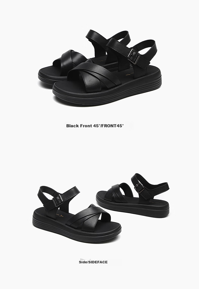 RED DRAGONFLY Mom's Sandals for Women, Summer Middle-Aged And Elderly Beach Shoes, Flat Soft Sole Women's Slippers WTK245571 Black Size 38 11