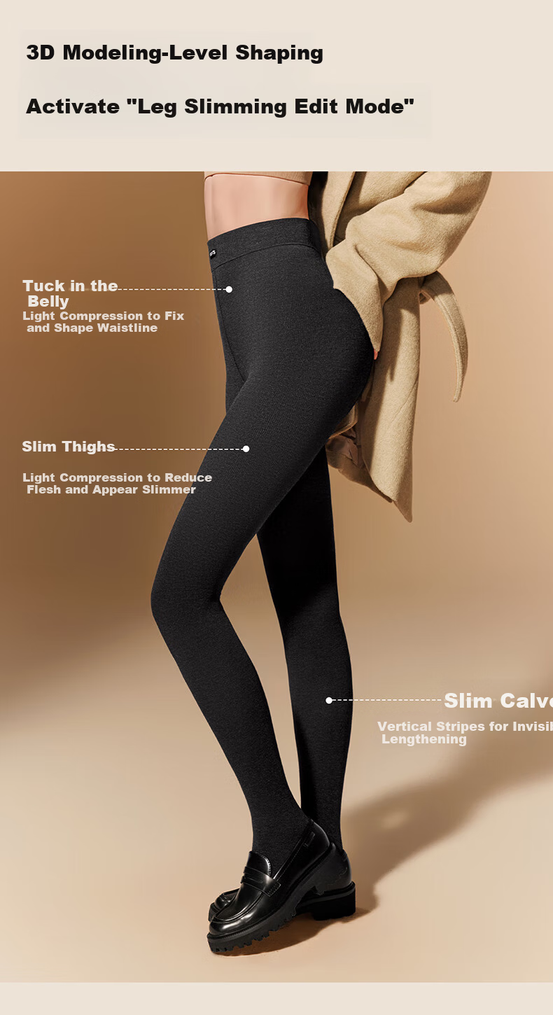 Herbal Original New Thermal Pants Outerwear Leggings Cold-Resistant Cotton Pants for Women Medium Gray Light Warm Footed L 3