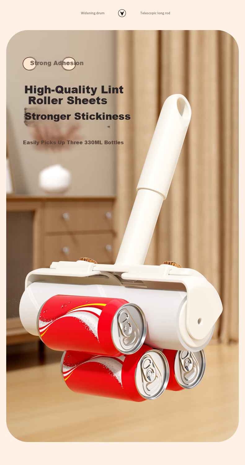 Xiangjiamei Lint Roller, 16cm, 5 Rolls, Long Handle, for Removing Lint from Clothes, Can Tear Off Rolls of Paper, Hair Cleaning, Replacement Pack 10