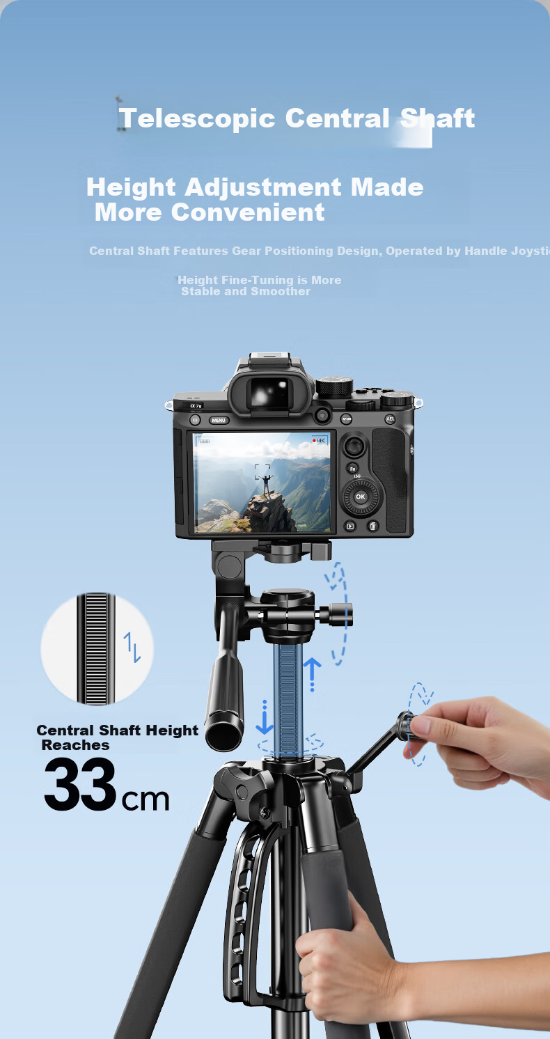 Yangfeisi [Hot Sale 100K+ | 1.5m Aluminum Alloy] Tripod Camera Stand Portable DSLR Phone Live Streaming Tripod Photography Head Outdoor Shooting Compatible with Nikon Canon 16