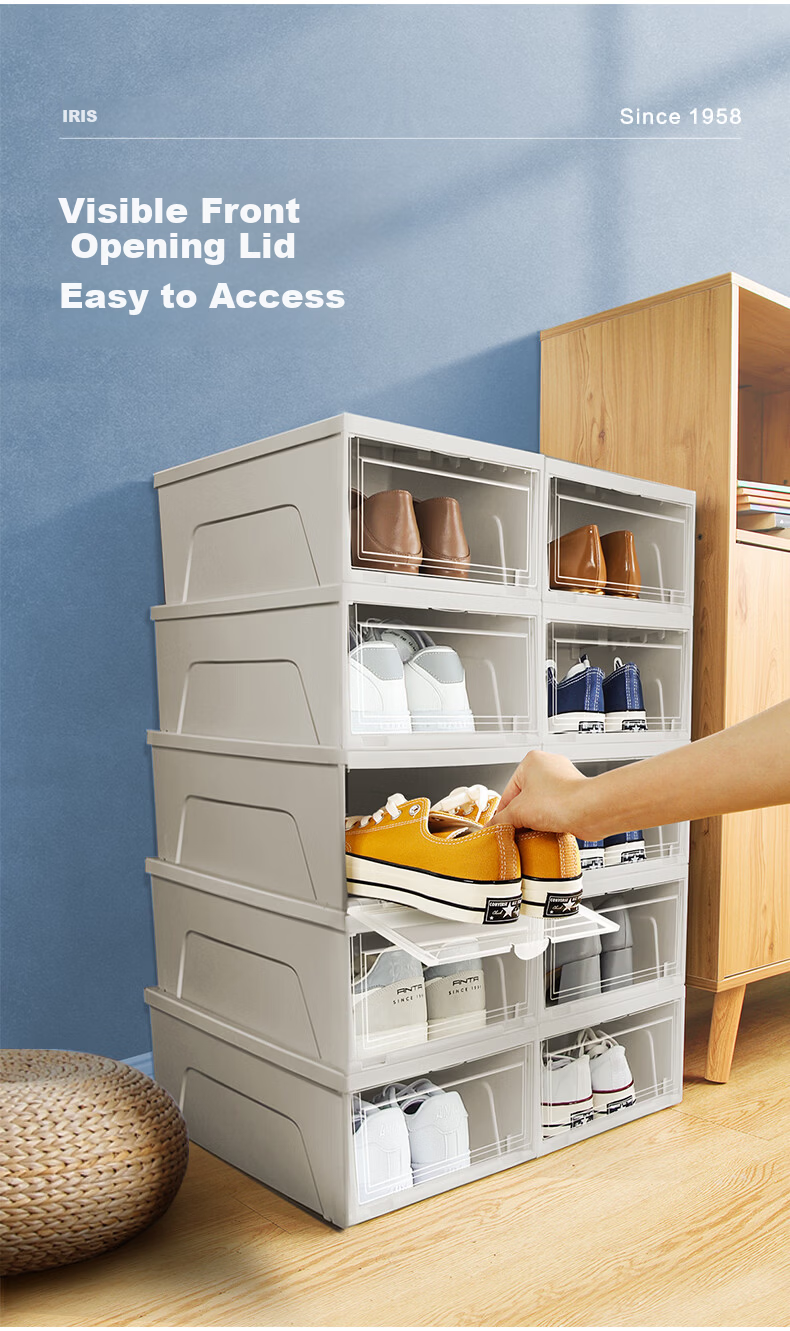 Iris Transparent Thickened Large Shoe Storage Box Shoe Rack Shoe Organizer Storage Cabinet Simple Shoe Cabinet Alice Storage Box 5