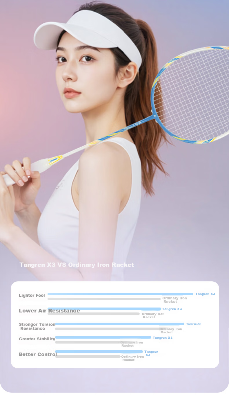 KAWASAKI Carbon Composite Badminton Racket Set Lightweight Durable Unisex Youth Double Rackets 5