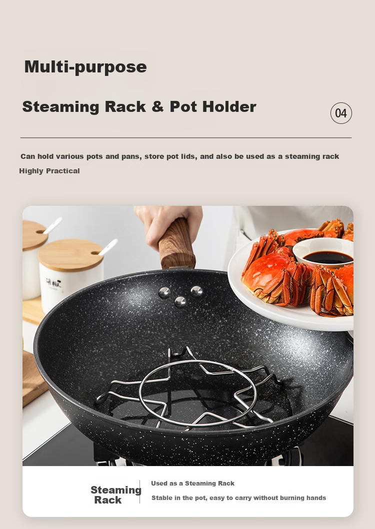 MAXCOOK Gas Stove Support Rack, Non-Slip Pot Holder for Frying Pans And Flat Bottom Pots, Stove Rack Storage Shelf, Universal Model MCCU2364 6