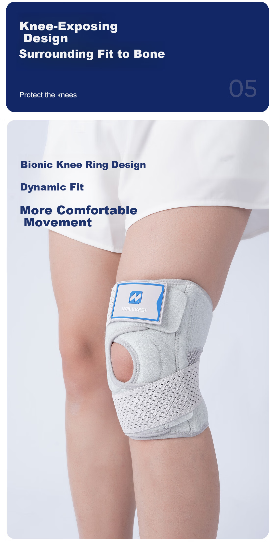 NAILEKESI N Professional Protective Knee Brace Medical Meniscus Ligament Injury Knee Support for Men and Women Joint Stabilizer 8