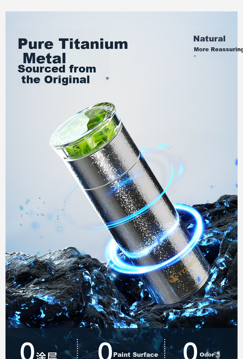 TOMIC Titanium Insulated Tea Separation Mug for Men Office Tea Cup Antibacterial Tea Brewing Cup Custom Gift Souvenir 6