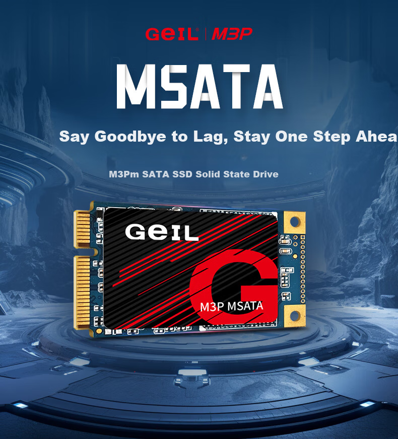 GEIL, Jinbang, 1TB SSD Solid State Drive, mSATA, for Desktop And Laptop, High-Speed 500MB/S, M3P Series 2