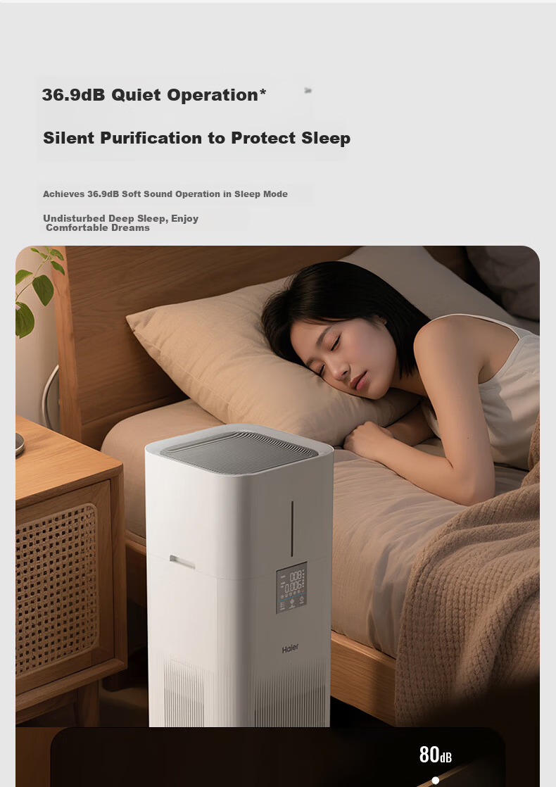 Haier [Upgraded Formaldehyde Digital Display] Big White Whale Air Purifier and Humidifier Combo Formaldehyde Removal Smoke Odor Allergy Source Removal Hair Absorption Sterilization KJ850F-JSQ8U1 14