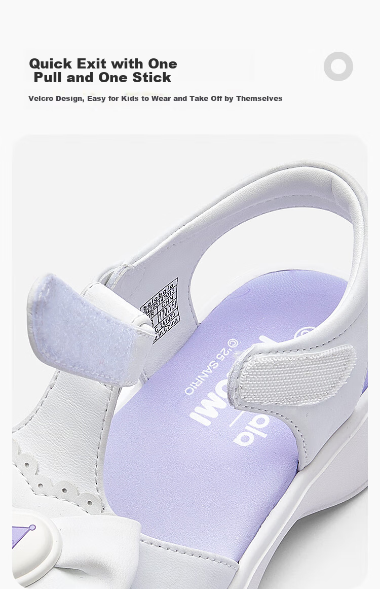 Balabala Girls' Summer Sandals Bowknot Princess Shoes Kuromi IP Mall Edition 5