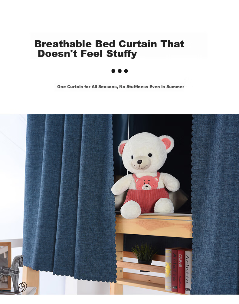 Yunjin Dormitory Bed Curtain, Student Bunk Light-Blocking Curtain, Bedroom Fabric Curtain, 120*200cm/1 Piece, Pachadog 10