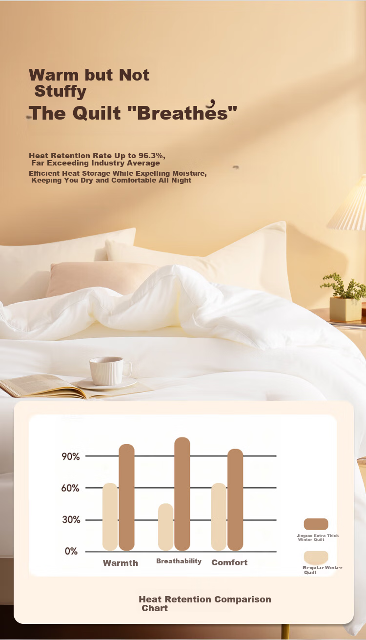 JD Jingzao Extra Thick Winter Quilt Thickened Warm Winter Comforter Core Home Use Brushed Antibacterial Class A 7.5 Jin 2x2.3m 8
