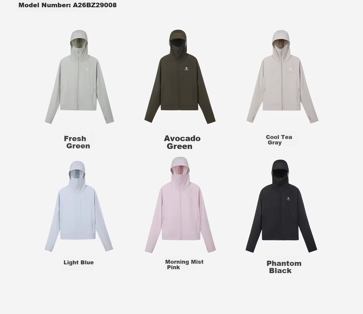CAMEL Outdoor Sun Protection Jacket 2026 Spring Summer New Unisex Cooling Breathable Silver Coated Brim Coat Sun Protection 9007 24
