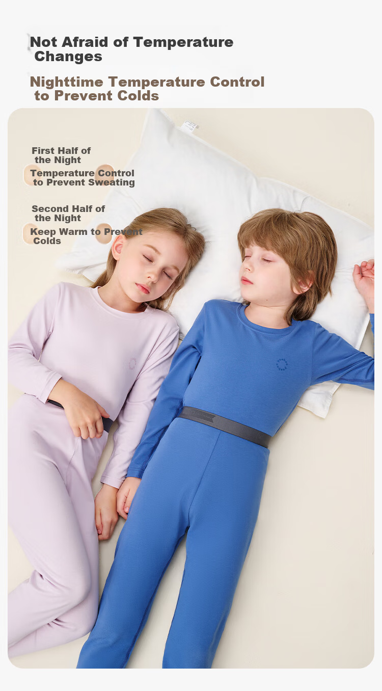 YEEHOO [Warm Core] Modal Thickened Children's Thermal Underwear Set Boys and Girls Autumn Long Johns Set 7