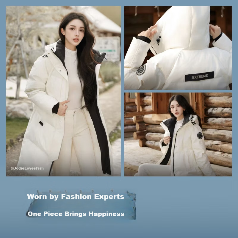 BOSIDENG Off-Season Extreme Cold Women's Thickened Hooded Mid-Length Warm Down Jacket Mall Edition