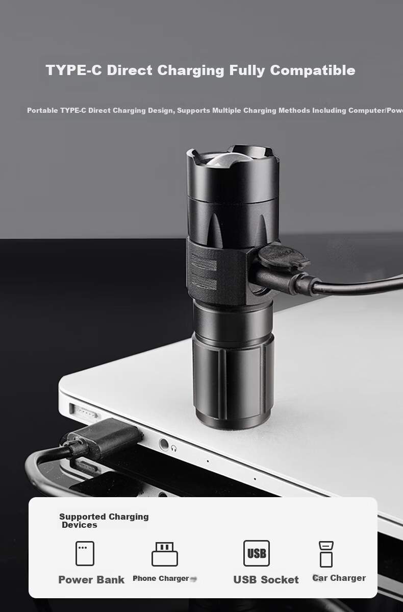 Shuosun Mini Portable Tactical Flashlight Military Ultra-Long Battery Life Strong Light Outdoor Lighting for Students 11