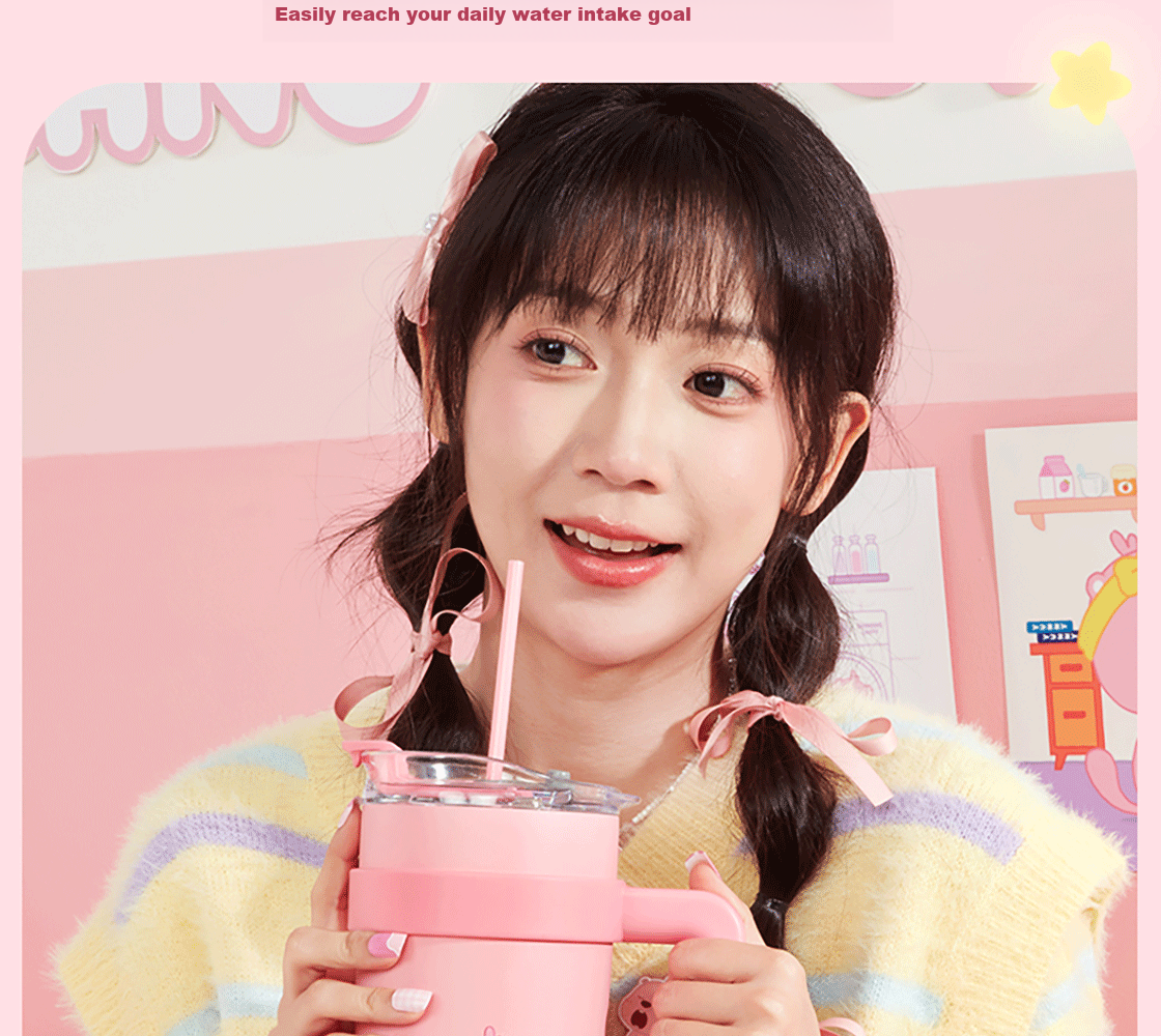 MINISO Apple Puppy Series 304 Slim Waist Coffee Enjoyment Cup 420mL Pink 2