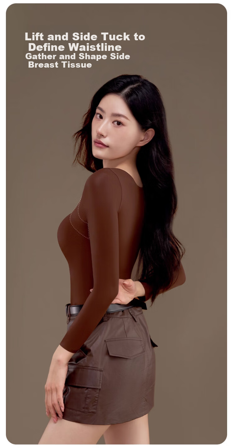 GRACEWELL Seamless Foundation Liquid Thermal Underwear for Women with Chest Pad, Bra-Free, 7A Antibacterial Skin-Enhancing Base Layer Autumn Shirt 8