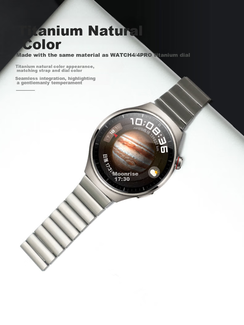 Watchbond Compatible with Huawei Watch GT7 Pro Strap, Ultimate 2 Pure Titanium Metal Band for GT6 Pro/Watch6/6 Pro/5/GT7/6/5/4, All-Titanium Metal Men's Watchband 5