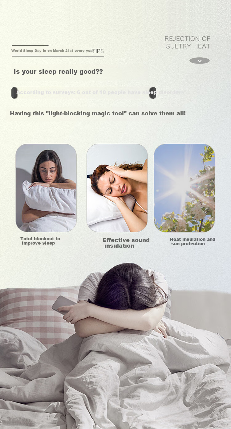 JUEMING No-Drill Magic Tape Blackout Curtain for Bedroom, 41 Shuttle Coconut Milk Color, 0.9*1.5 Single Panel 2