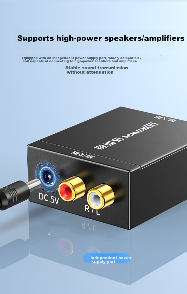 DOREWIN Coaxial Audio Converter Digital Optical to Dual RCA Analog SPDIF 3.5mm to Dual RCA Bluetooth Adapter 8