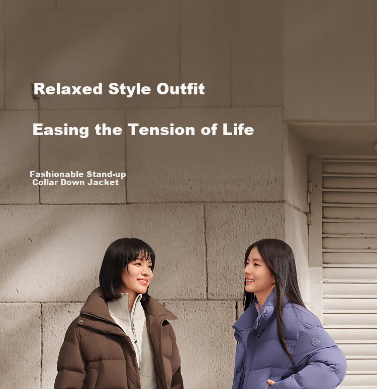 BOSIDENG Women's Off-Season 90% Down Thickened Stand Collar Loose Short Casual Warm Jacket Winter 1