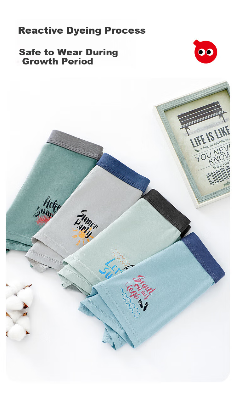 Hodo Children's Pure Cotton Youth Autumn Boxer Shorts for Boys Plus Size Kids Underwear 9