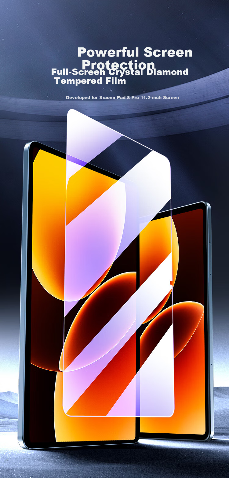 BIAZE Tempered Glass Screen Protector for Xiaomi Pad 8/8 Pro/7/7 Pro 2024/2025 Models, 11.2-inch Full Coverage Scratch-Resistant Protective Film 1