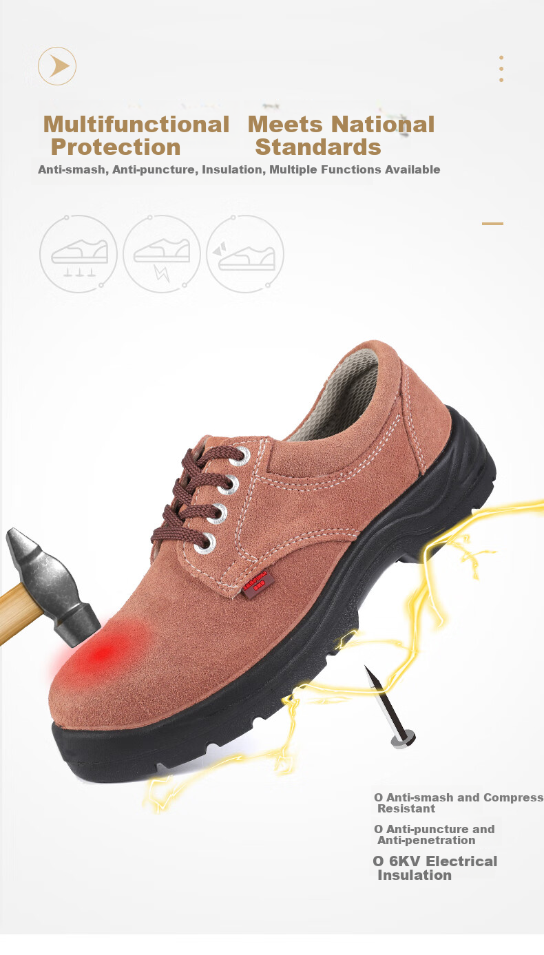 DUNWANG 7179 Men's Safety Work Shoes Electrician Steel Toe Anti-Smash Comfortable Wear-Resistant 6KV Insulated Safety Shoes [Anti-Smash + Insulated] Model 7179 Size 42 7