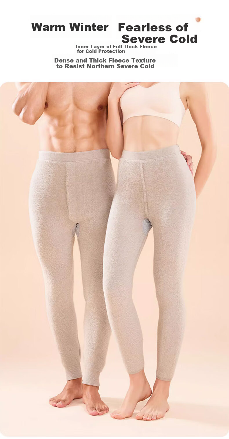 Langsha Men's Wool Pants [2026 Autumn New] Fleece-Lined Thickened Thermal Cashmere Pants Cotton-Lined Warm Leggings 9