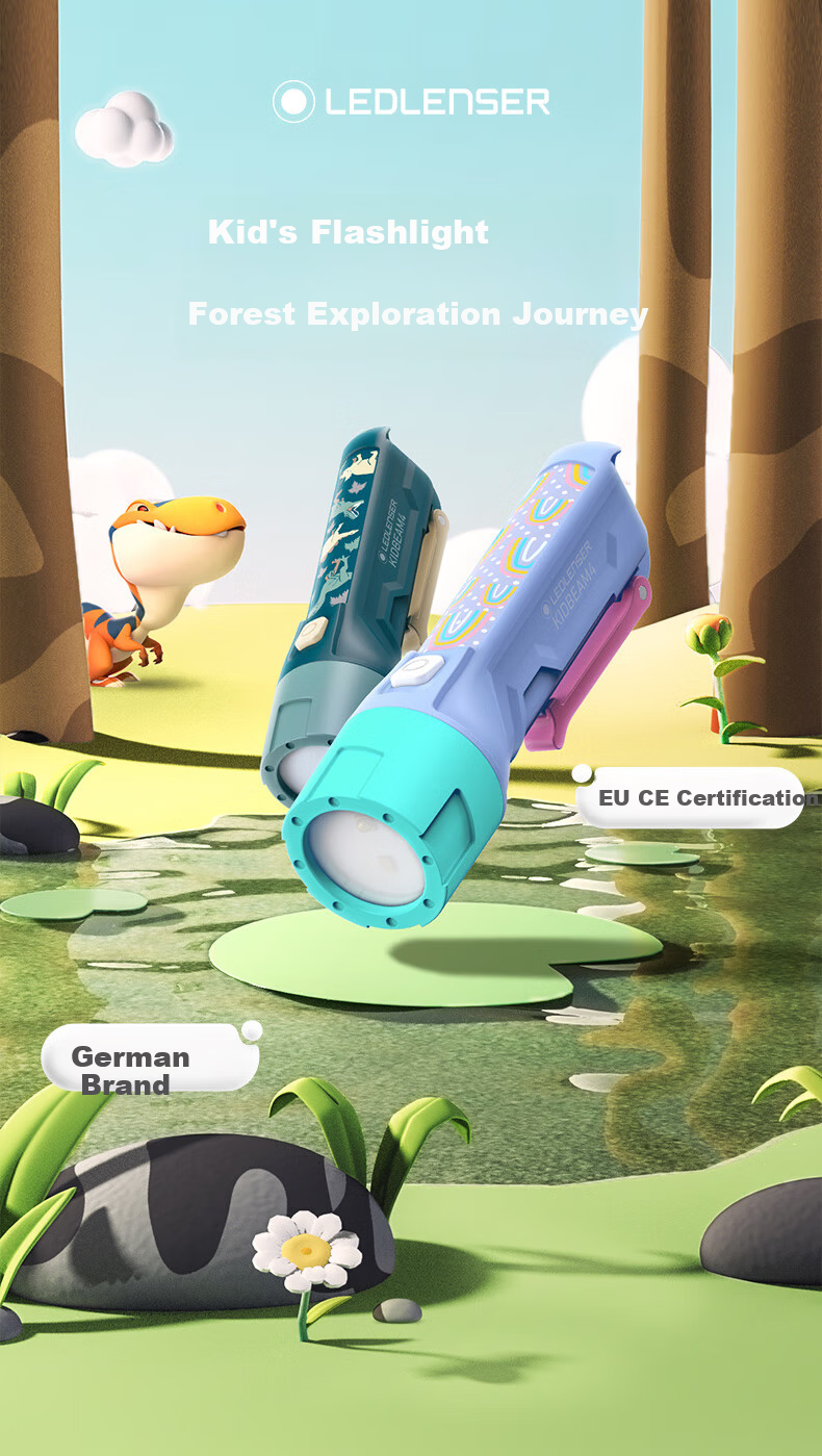 LED LENSER German Kids Flashlight Outdoor Camping Light Safe Lead-Free Soft Light Eye-Friendly Toy Gift 1