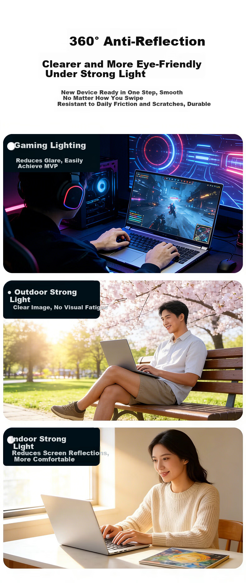 ALittleFlower [Anti-Glare|AR Anti-Reflective Film] Macbook Pro Screen Protector, 16-Inch M5/4/3/2/1 Protective Film, for 2026/24/23 Models of Apple Laptops, Eye Protection Film 14
