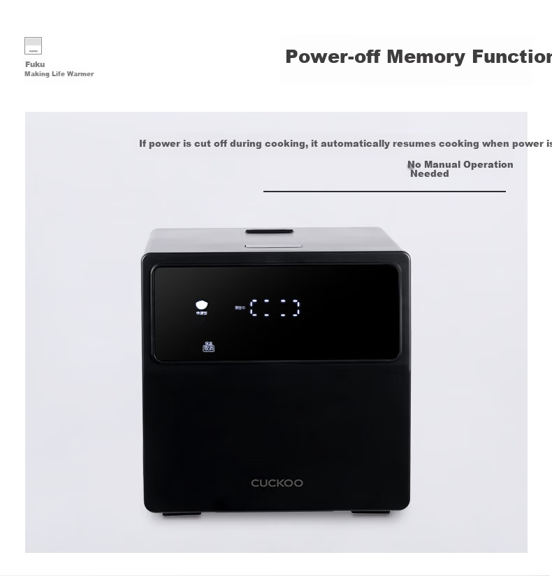 CUCKOO Korean Brand Non-Stick Inner Pot Multifunctional Smart Temperature Control 24-Hour Reservation Black Micro Pressure Rice Cooker 2L 1-2 Servings CR-0410MB 9