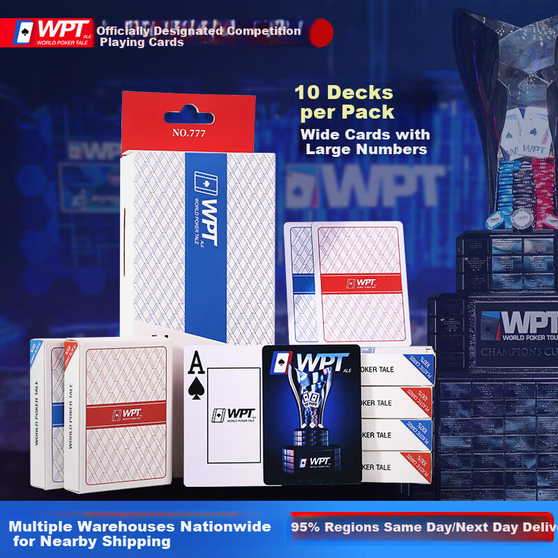 BR WPT Poker Playing Cards Plastic Tournament Professional PVC Waterproof Durable Matte 10 Decks