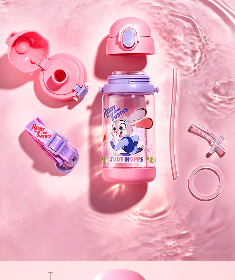 Disney Kids Water Bottle Direct Drinking Anti-Drop School Use Primary Student Kindergarten Water Cup Summer Straw Cup 520ML Minnie 14