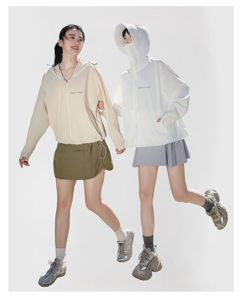 Combo Lightweight Breathable UV Protection Hooded Sun Jacket for Fair-Skinned Women Outdoor Summer Skin Coat 11