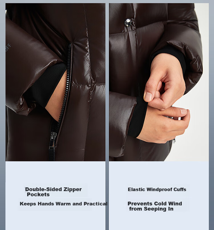 BOSIDENG Off-Season Puff Down Jacket Women's Winter Thickened Goose Down Hooded Loose Short Fashion Warm Coat 9