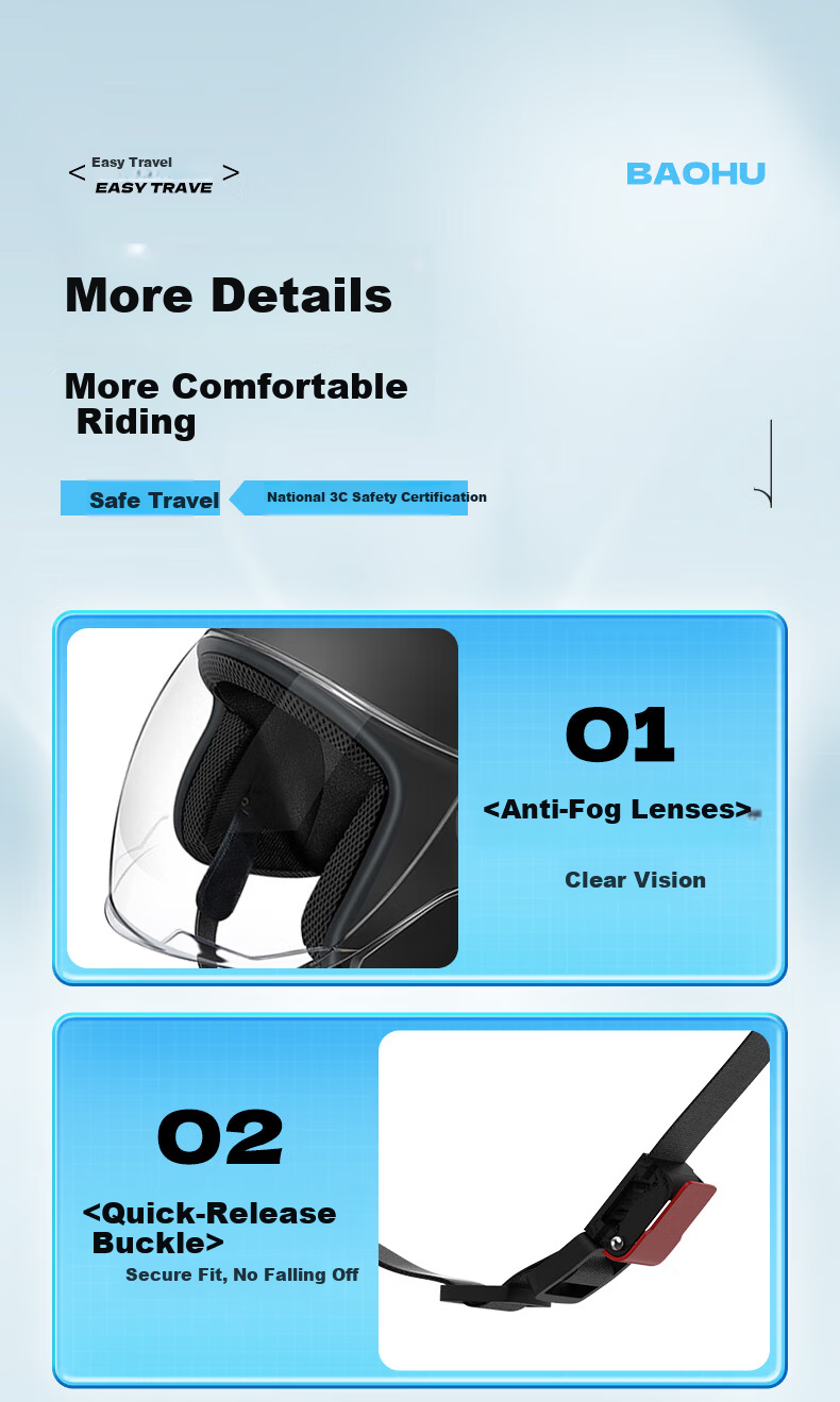 BAOHU Electric Vehicle Helmet 3C Certified Unisex Four-Season Adult Motorcycle Full Face Helmet 301 Midnight Black Winter Warm Full Helmet 15