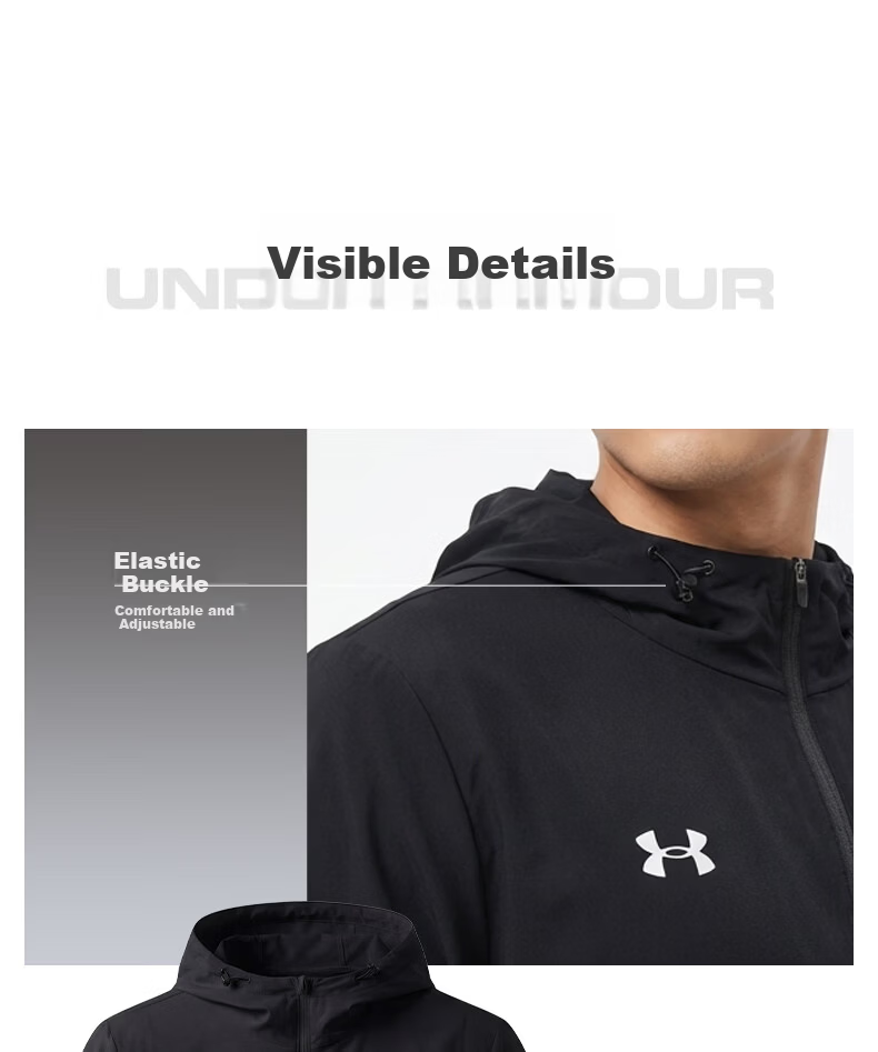 Under Armour Men's Sports Jacket, Summer New Style Sun Protection Clothing, Ice Silk Cool-Feeling Breathable Lightweight Outdoor Running Training Jacket 10