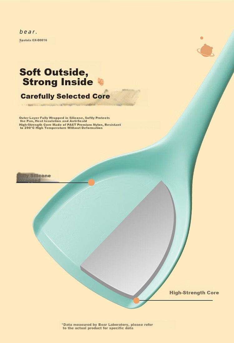 Bear Silicone Spatula Set High Temperature Resistant Antibacterial Non-Stick Frying Pan Spatula CP-JP029 2